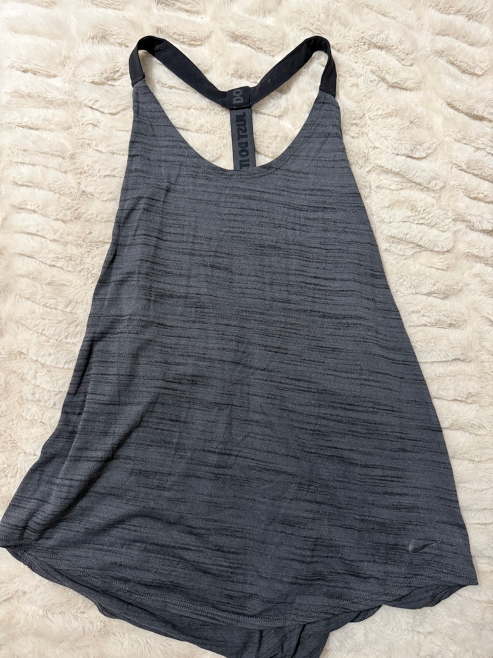 Nike Women's Charcoal Striped Racerback Tank Top
